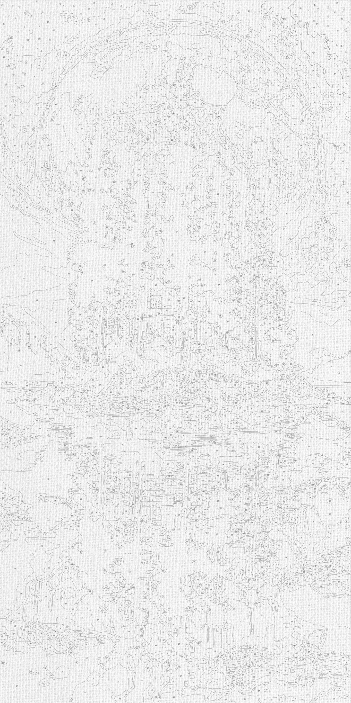 Malování podle čísel na rámu 40*80 cm Krajinka ostrov pod měsícem s metalickými barvami LW 5184