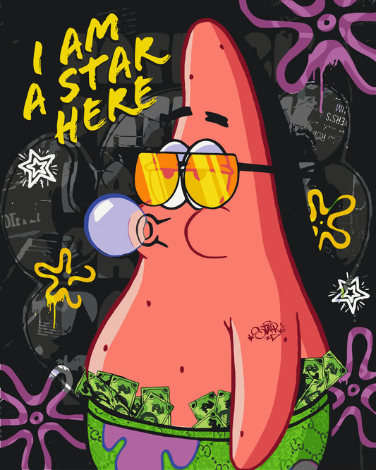 Malování podle čísel na rámu 40*50 cm – Filmoví hrdinové. Spongbob – Patrick LW 10739