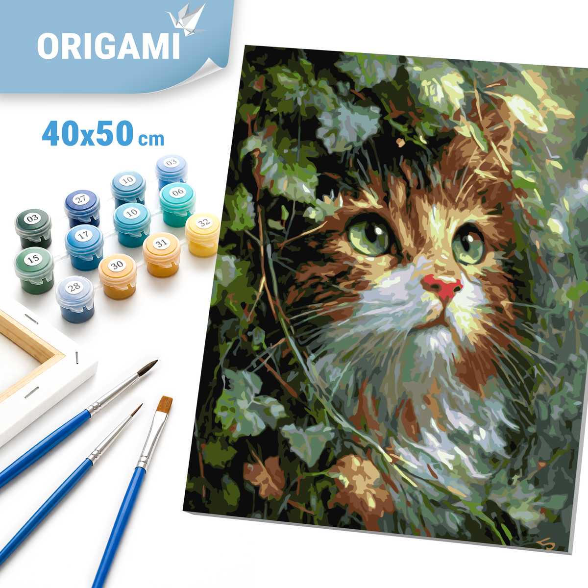Malování podle čísel na rámu 40*50 cm - Koťátko se smaragdovýma očima - Zvířata - LW 2002-01