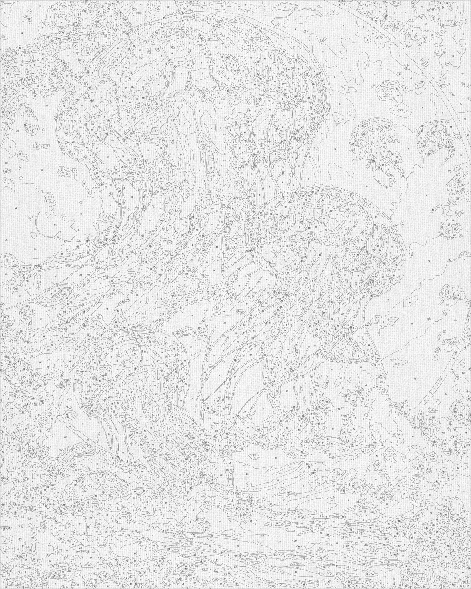 Maľování podle čísel na rámu 40*50 cm Medúzy s metalickými barvami LW 2173-01