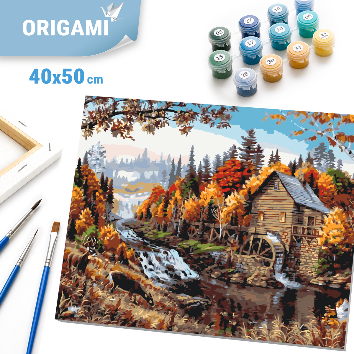 Malování podle čísel na rámu 40*50 cm - Domek v lese - Krajina - LW 3013