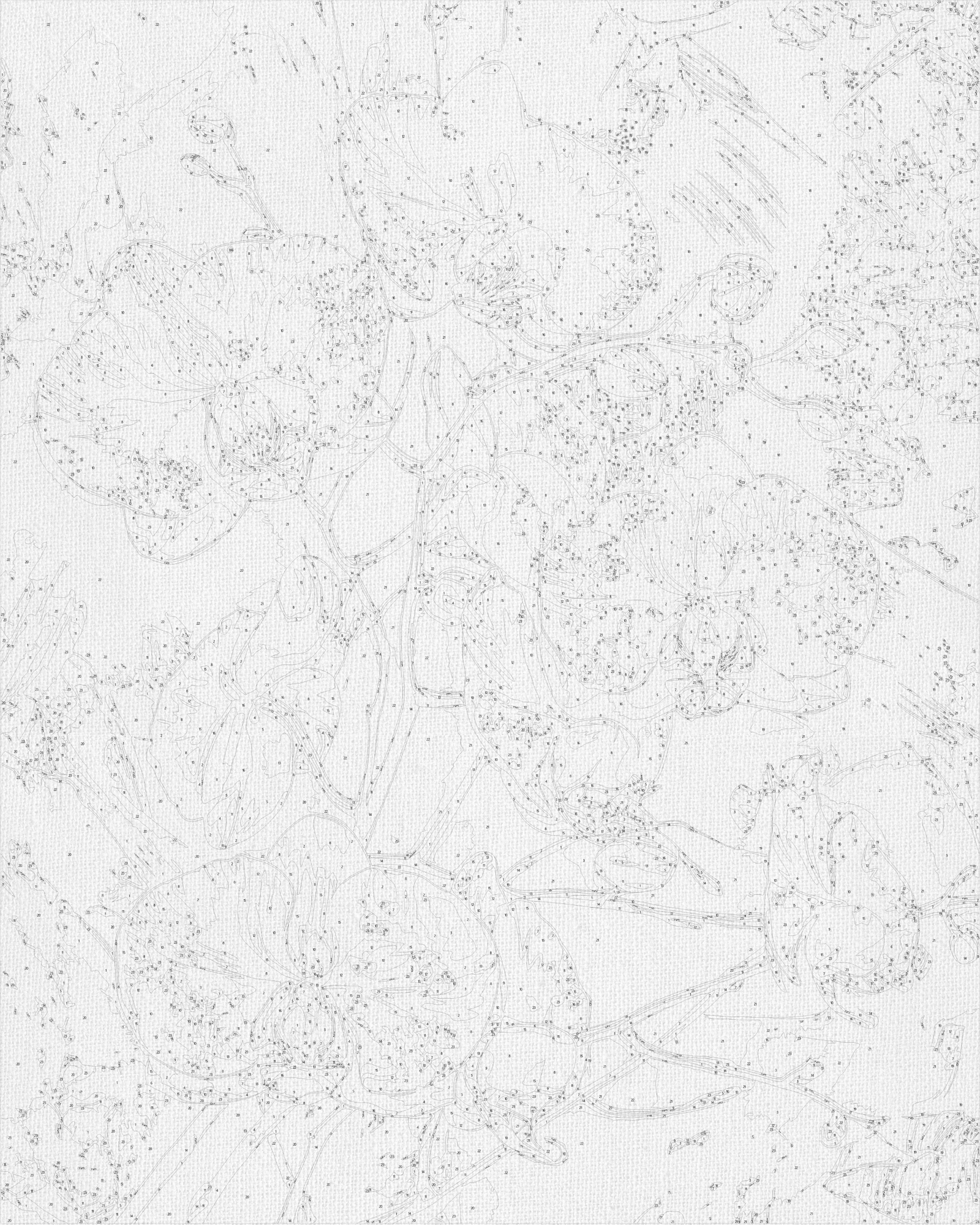 Malování podle čísel na rámu 40*50 cm Květiny. Květ orchideje na modrém pozadí. S metalickými barvami LW 30431