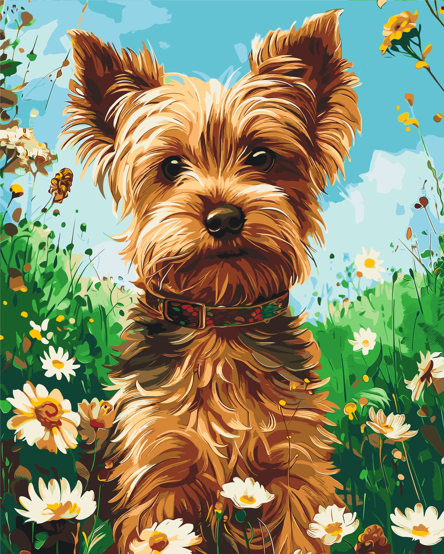 Malování podle čísel na rámu 40×50 cm - Jorkšírský teriér - Zvířata - LW 30470