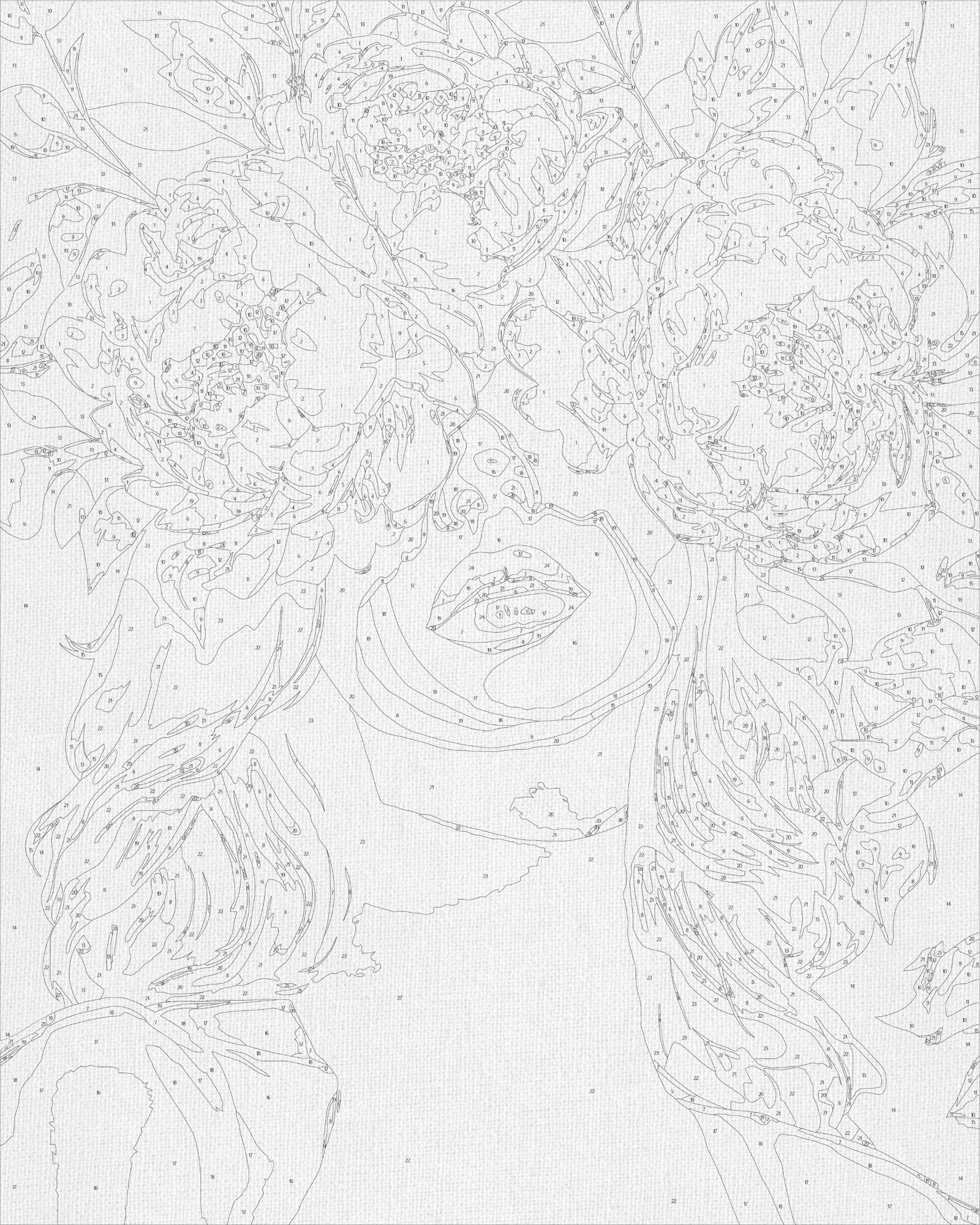 Malování podle čísel na rámu 40×50 cm - Dívka v jemných pivoňkách - Lidé/Květiny - LW 30521