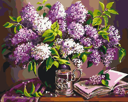 Malování podle čísel na rámu 40×50 cm - Kytice šeříku - Zátiší/Květiny - LW 3075