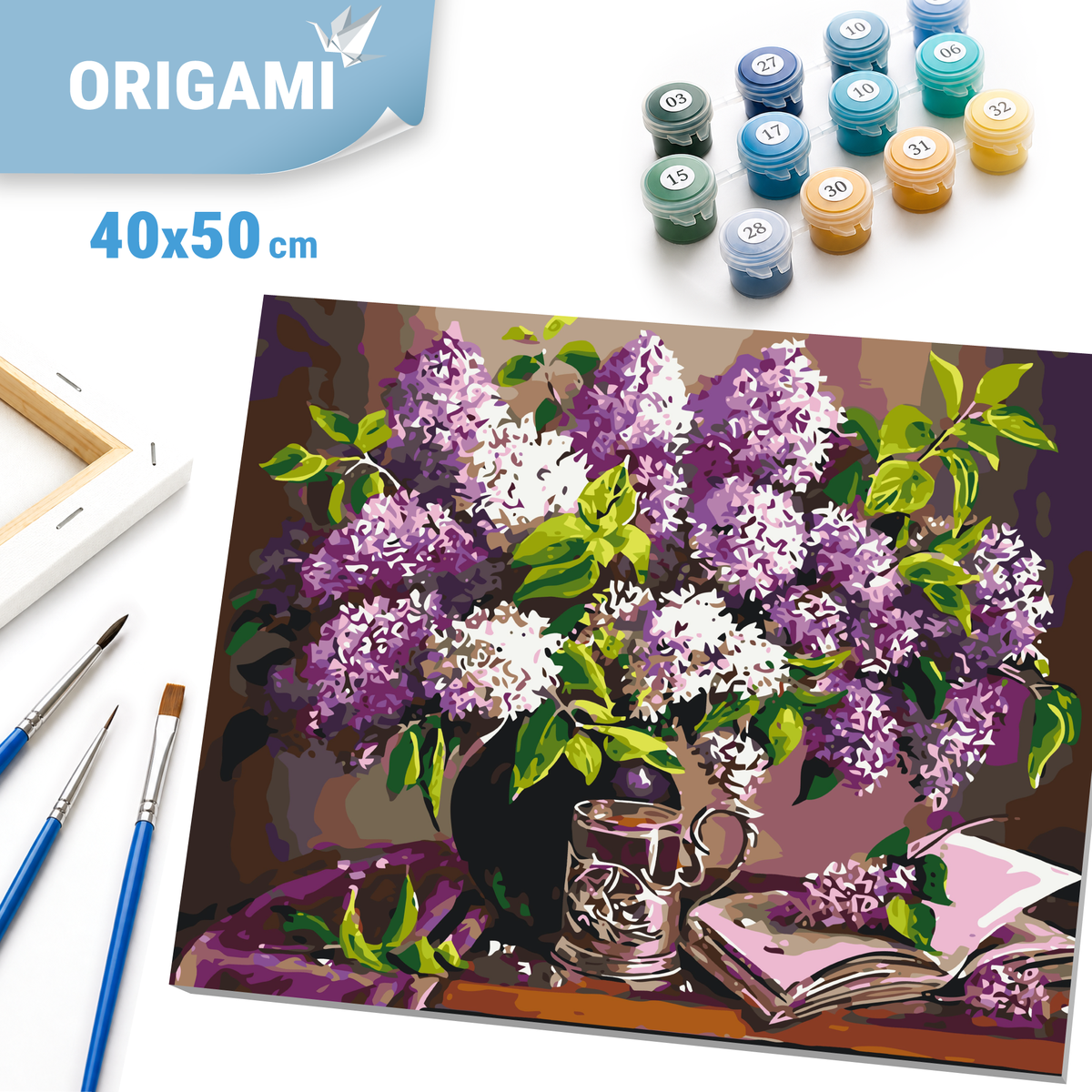 Malování podle čísel na rámu 40×50 cm - Kytice šeříku - Zátiší/Květiny - LW 3075