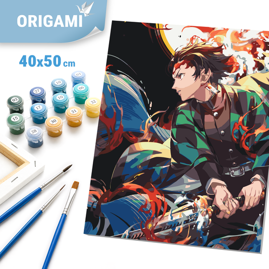 Maľovanie podľa čísel na ráme 40*50 cm - Demon Slayer, Tanjiro Kamado - Anime - LW 30770