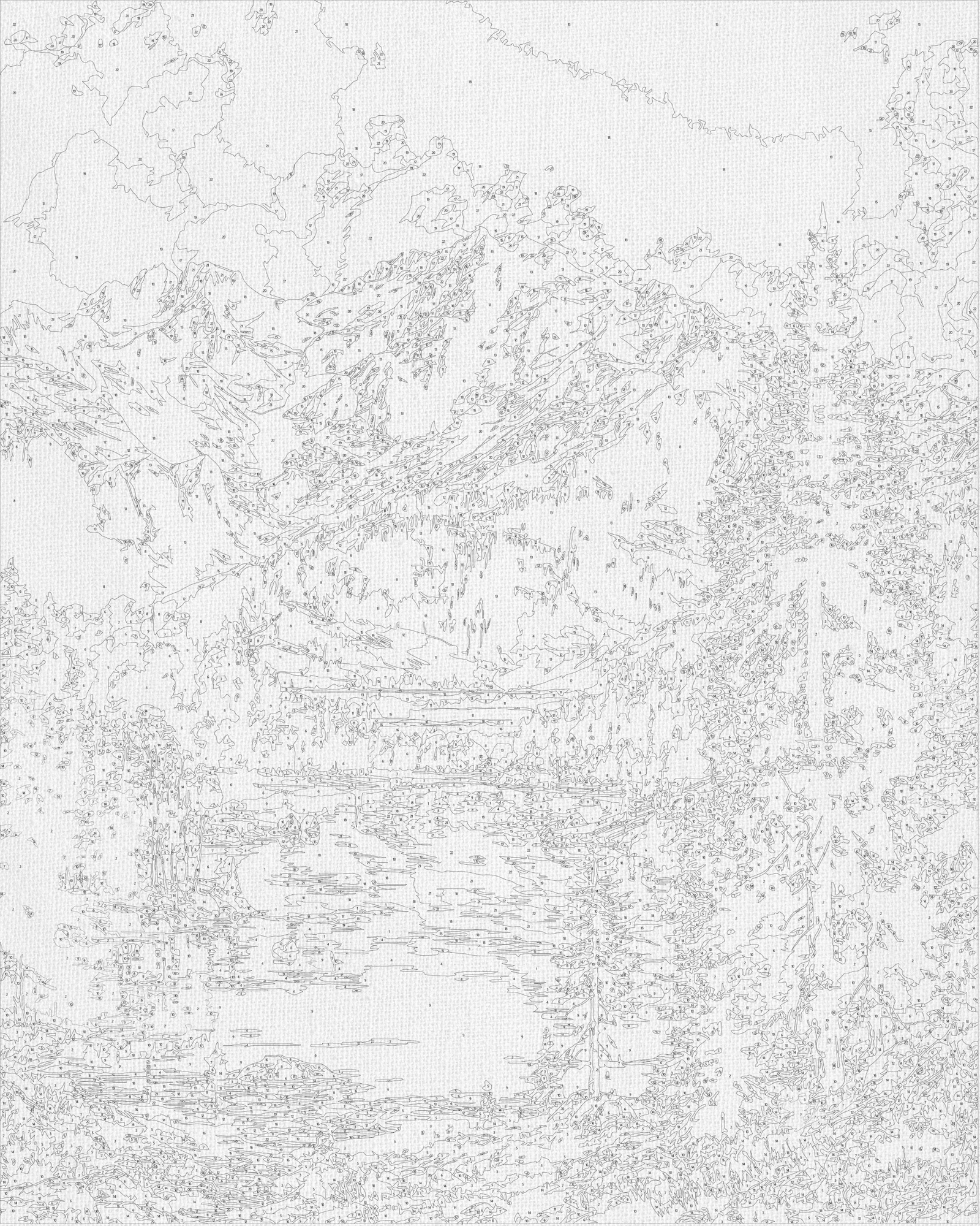 Malování podle čísel na rámu 40*50 cm krajinka – Horský klid LW 30990
