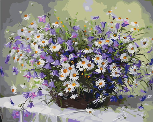 Malování podle čísel na rámu 40*50 cm - Květy. Kytice kopretin LW 31500