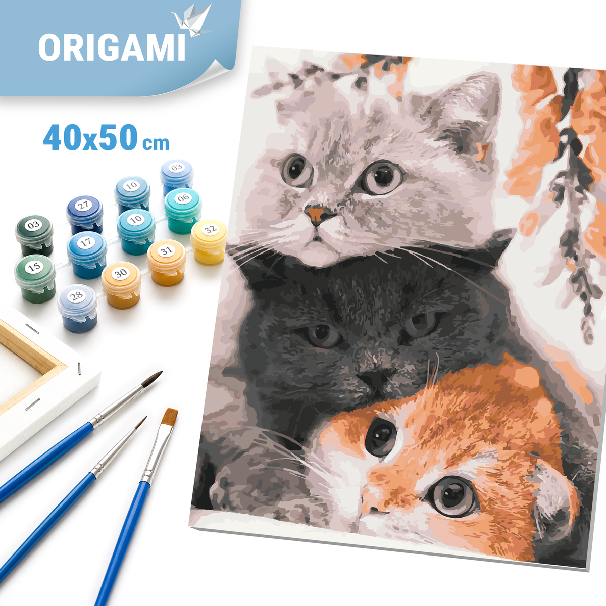 Malování podle čísel na rámu 40×50 cm - Hravá koťátka - Zvířata - LW 31720