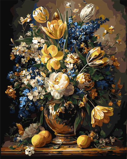 Malování podle čísel na rámu 40*50 cm Květiny - Bohatá kytice ve váze LW 3174-01