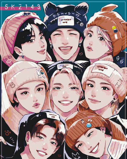 Malování podle čísel na rámu 40*50 cm K-pop, Stray Kids LW 31890