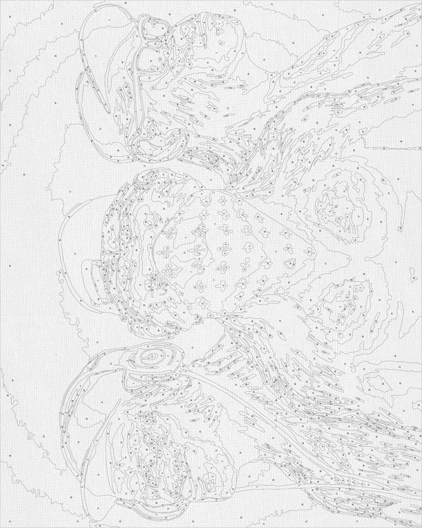 Malování podle čísel na rámu 40×50 cm - Tři opice - Zvířata - LW 3198