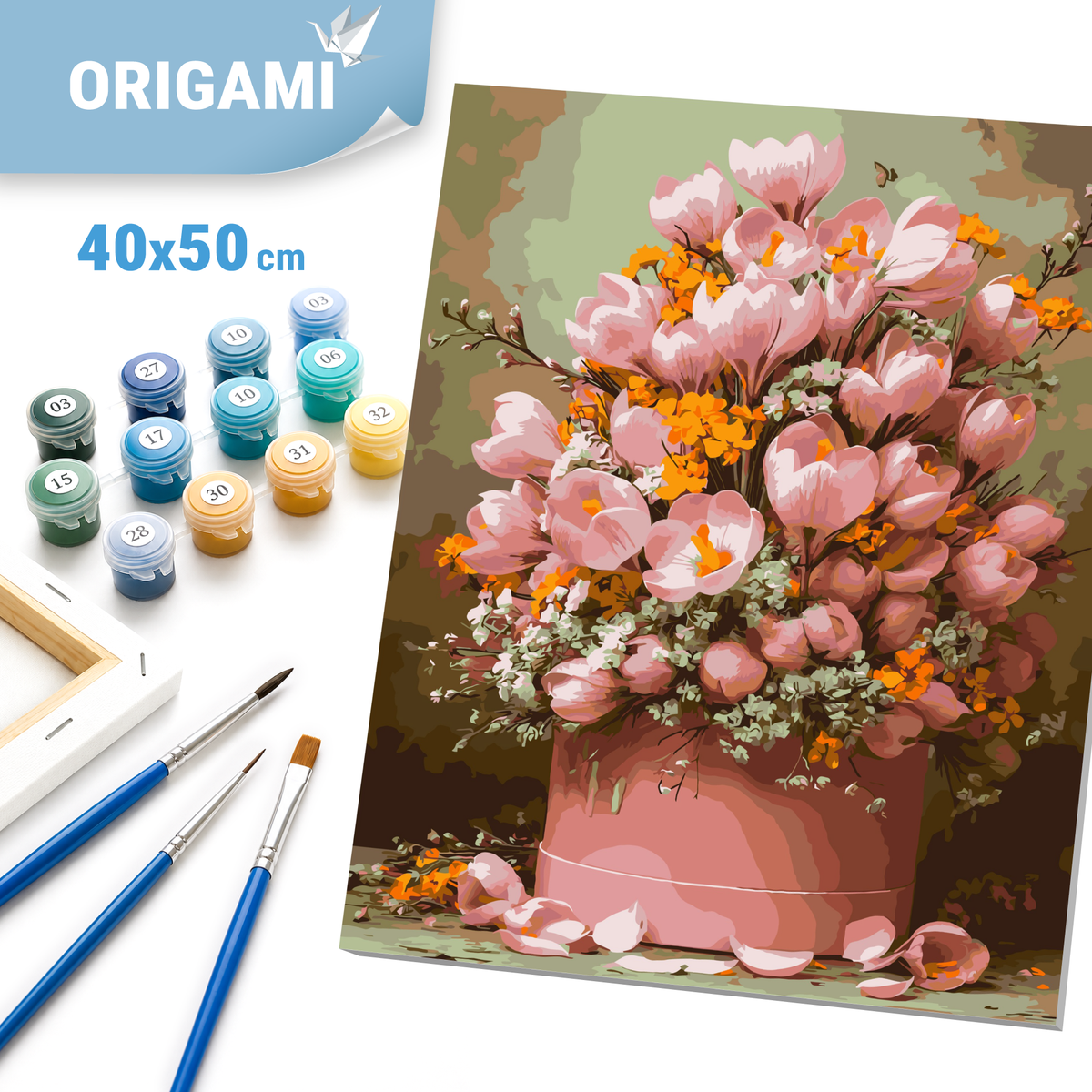 Malování podle čísel na rámu 40*50 cm - Růžové tulipány - Květiny - LW 3212-01