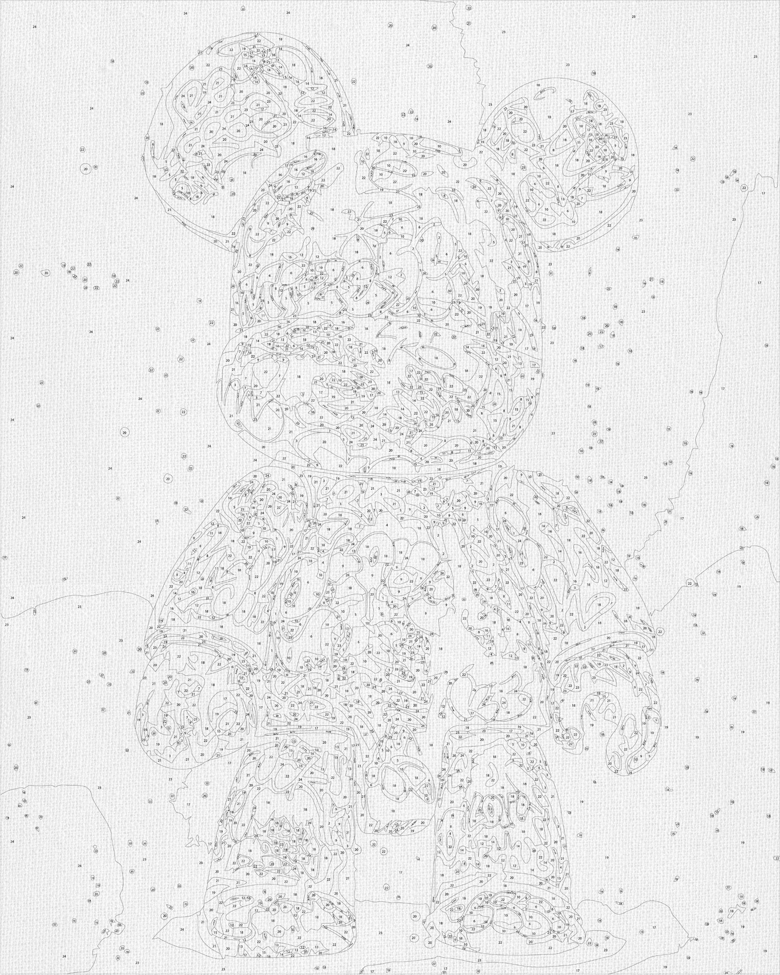 Malowanie po numerach 40x50 inny – Bearbrick LW 32320