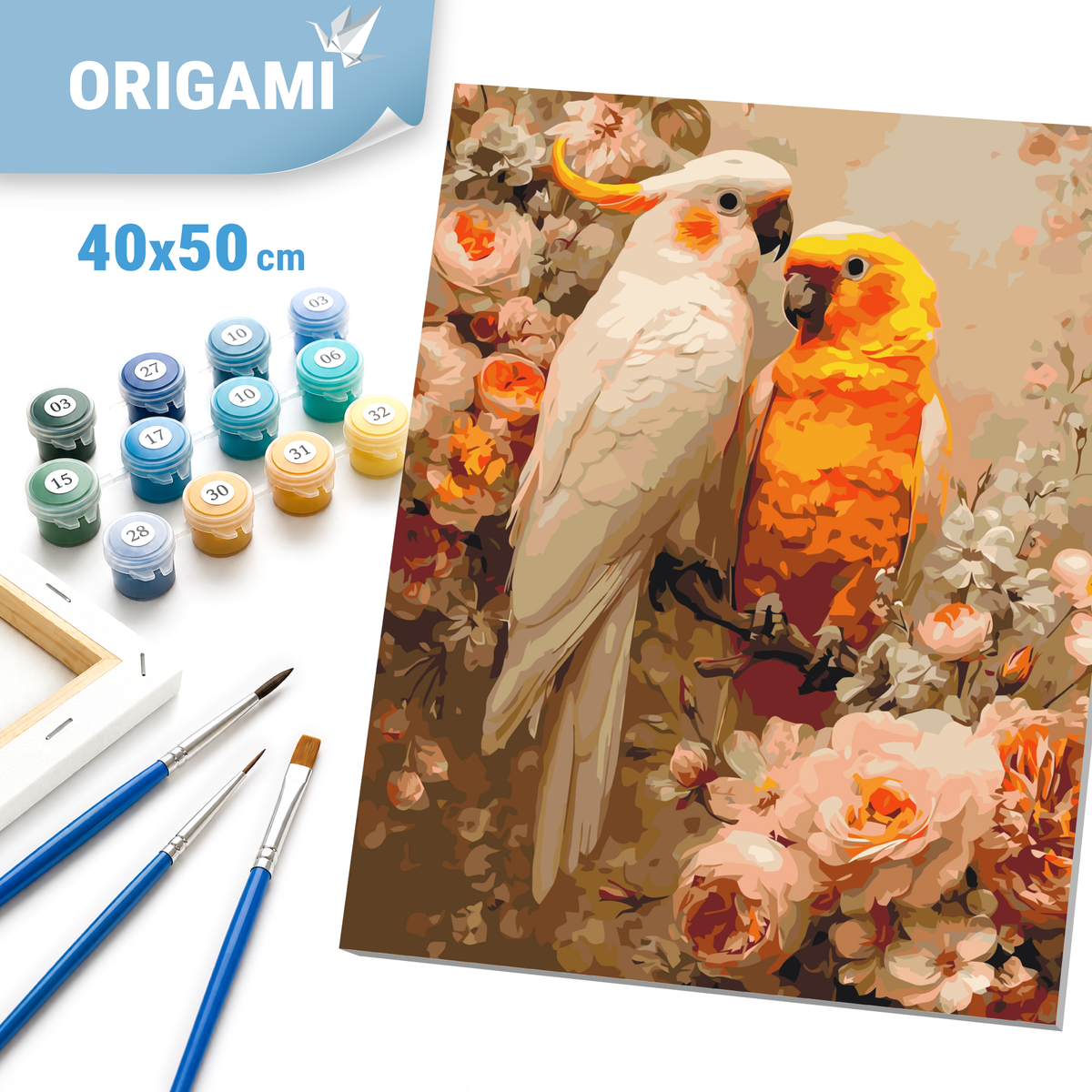 Malování podle čísel na rámu 40*50 cm - Pár papoušků - Zvířata - LW 3271-01
