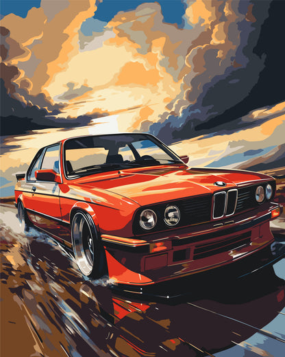 Malování podle čísel na rámu 40*50 cm – Auto BMW E34 LW 3324