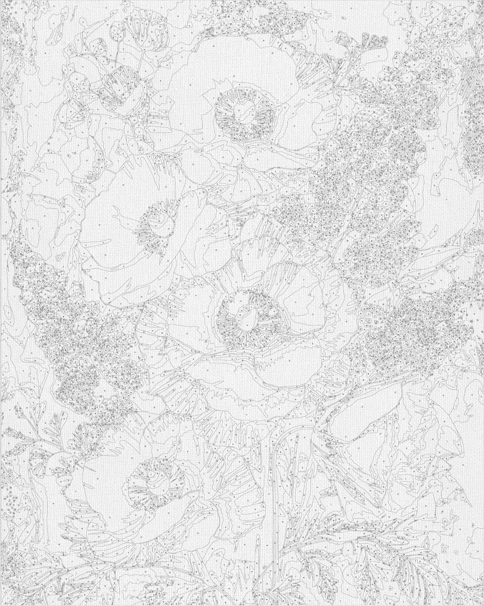 Malování podle čísel na rámu 40*50 cm Ušlechtilé květiny. S metalickými barvami LW 3336