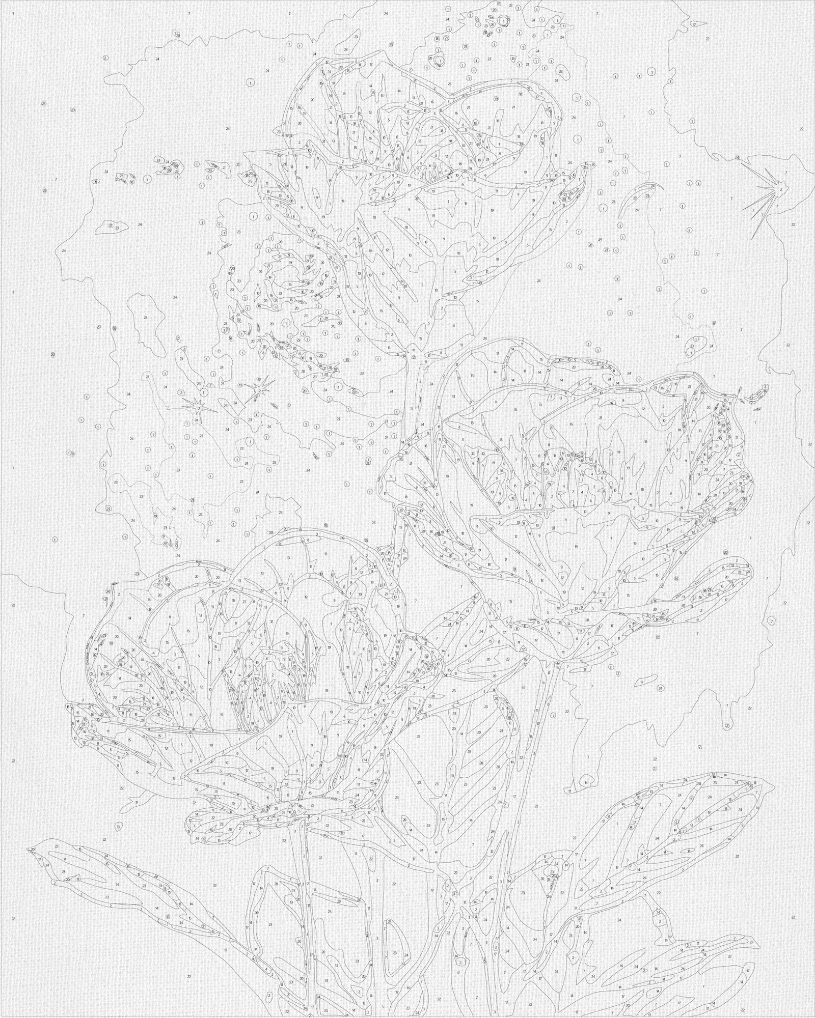 Malování podle čísel na rámu 40*50 cm Květiny Kosmické astromerie s metalickými barvami LW 3337