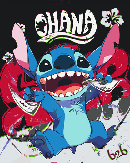 Malování podle čísel na rámu 40*50 cm – Filmoví hrdinové. Lilo a Stitch LW 3424