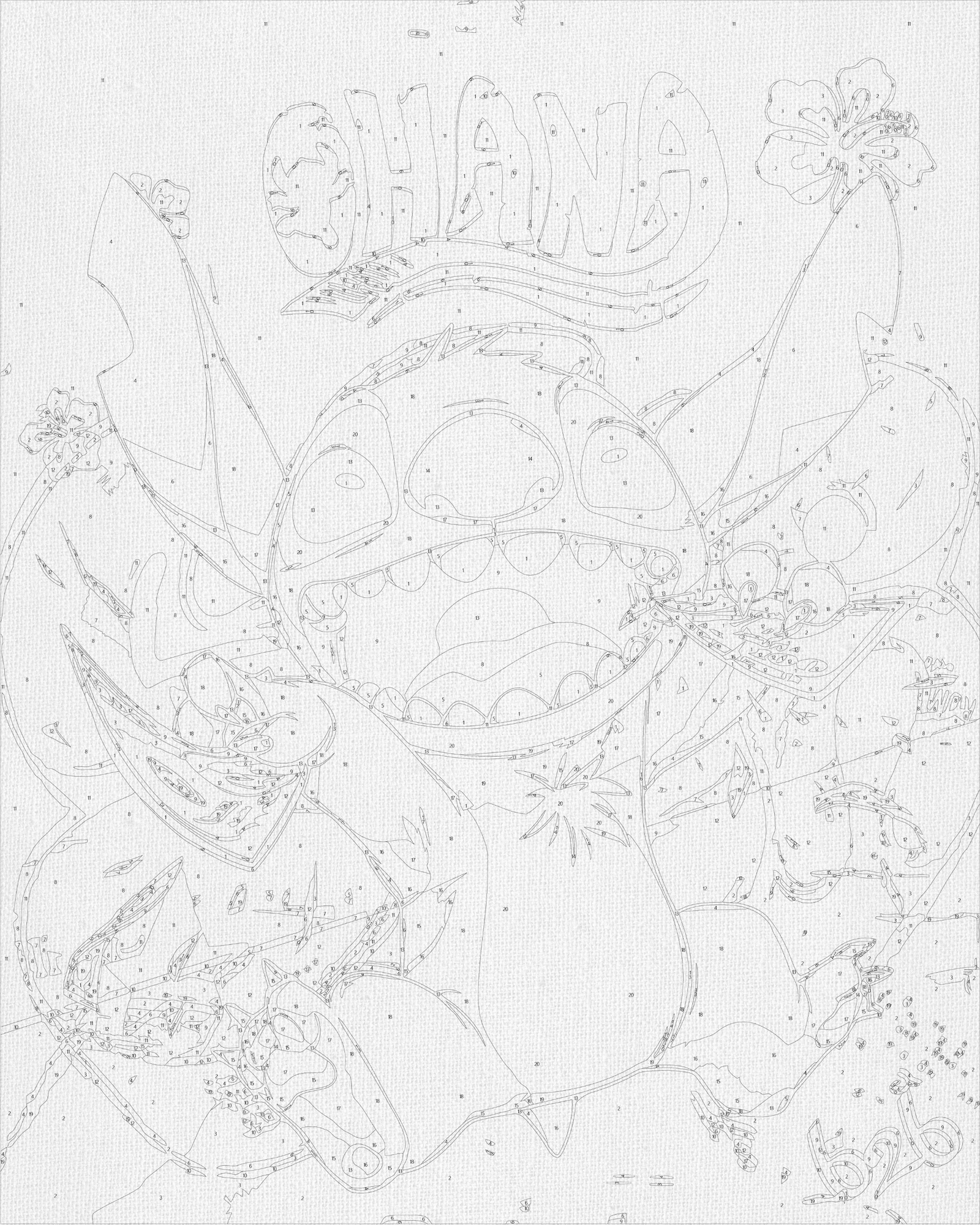 Malování podle čísel na rámu 40*50 cm – Filmoví hrdinové. Lilo a Stitch LW 3424