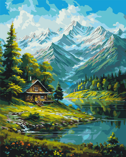 Malování podle čísel na rámu 40*50 cm krajinka – Horská LW 3437