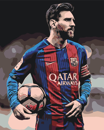 Malování podle čísel na rámu 40×50 cm - Fotbalista Lionel Messi - Lidé - LW 345