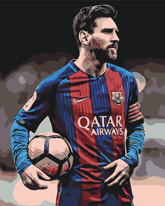 Malování podle čísel na rámu 40×50 cm - Fotbalista Lionel Messi - Lidé - LW 345