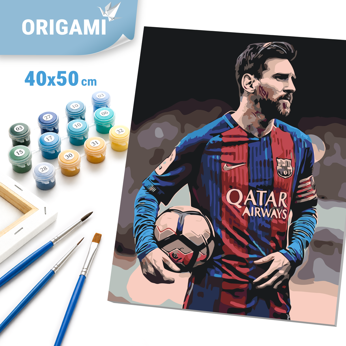 Malování podle čísel na rámu 40×50 cm - Fotbalista Lionel Messi - Lidé - LW 345