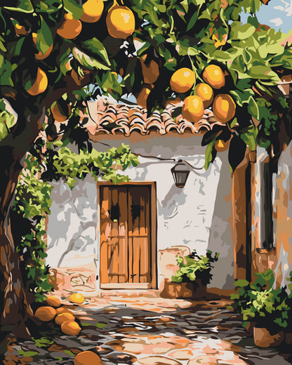 Malování podle čísel na rámu 40*50 cm – . Citronový dvůr LW 3487