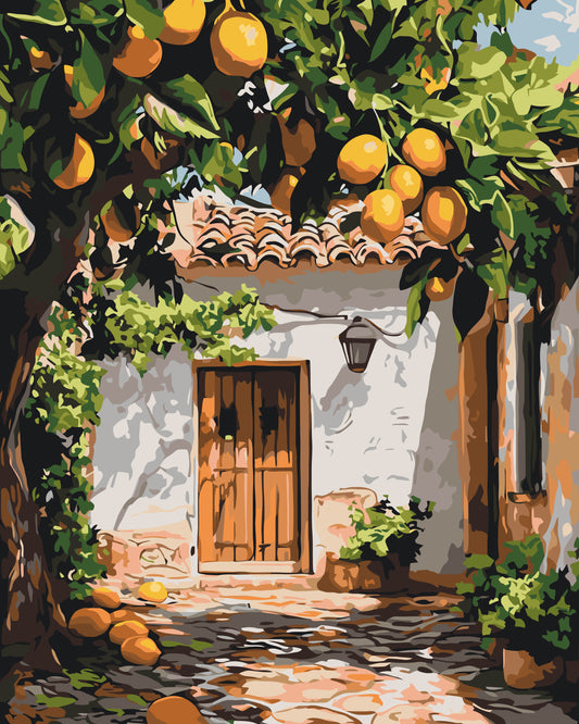 Malování podle čísel na rámu 40*50 cm – . Citronový dvůr LW 3487