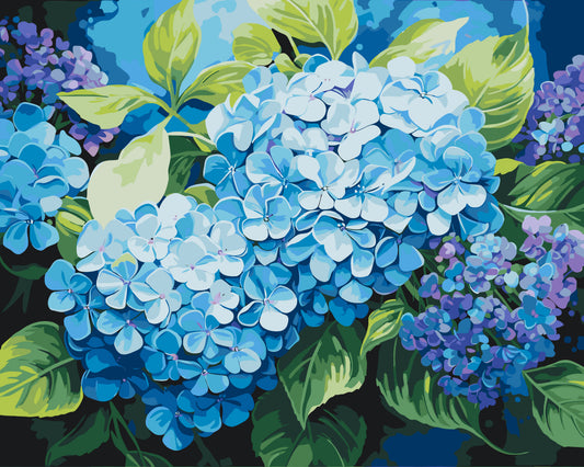 Malování podle čísel na rámu 40*50 cm - Květy. Modrá hortenzie LW 3489