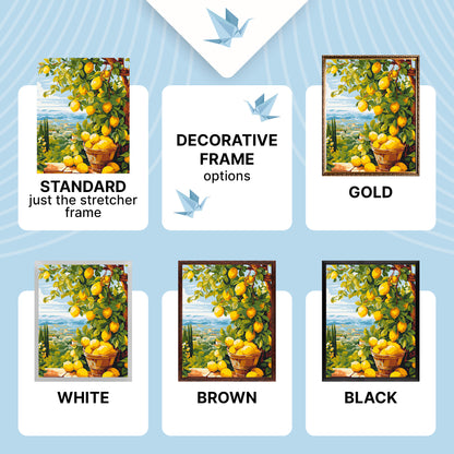 Malování podle čísel na rámu 40*50 cm – Krajinka/Zátiší Citroník (citrus) - LW 3490