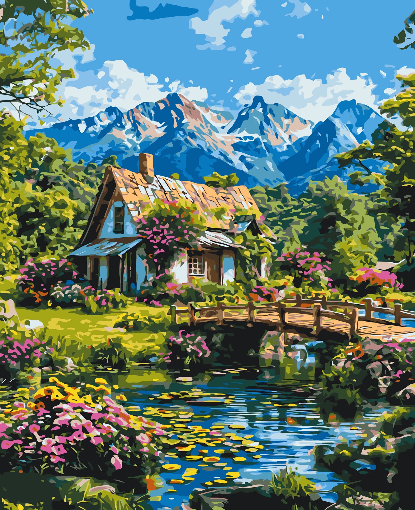 Malování podle čísel na rámu 40*50 cm – . Alpská harmonie LW 3492
