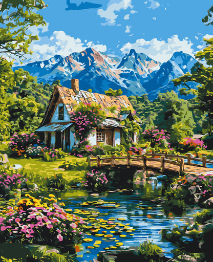 Malování podle čísel na rámu 40*50 cm – . Alpská harmonie LW 3492