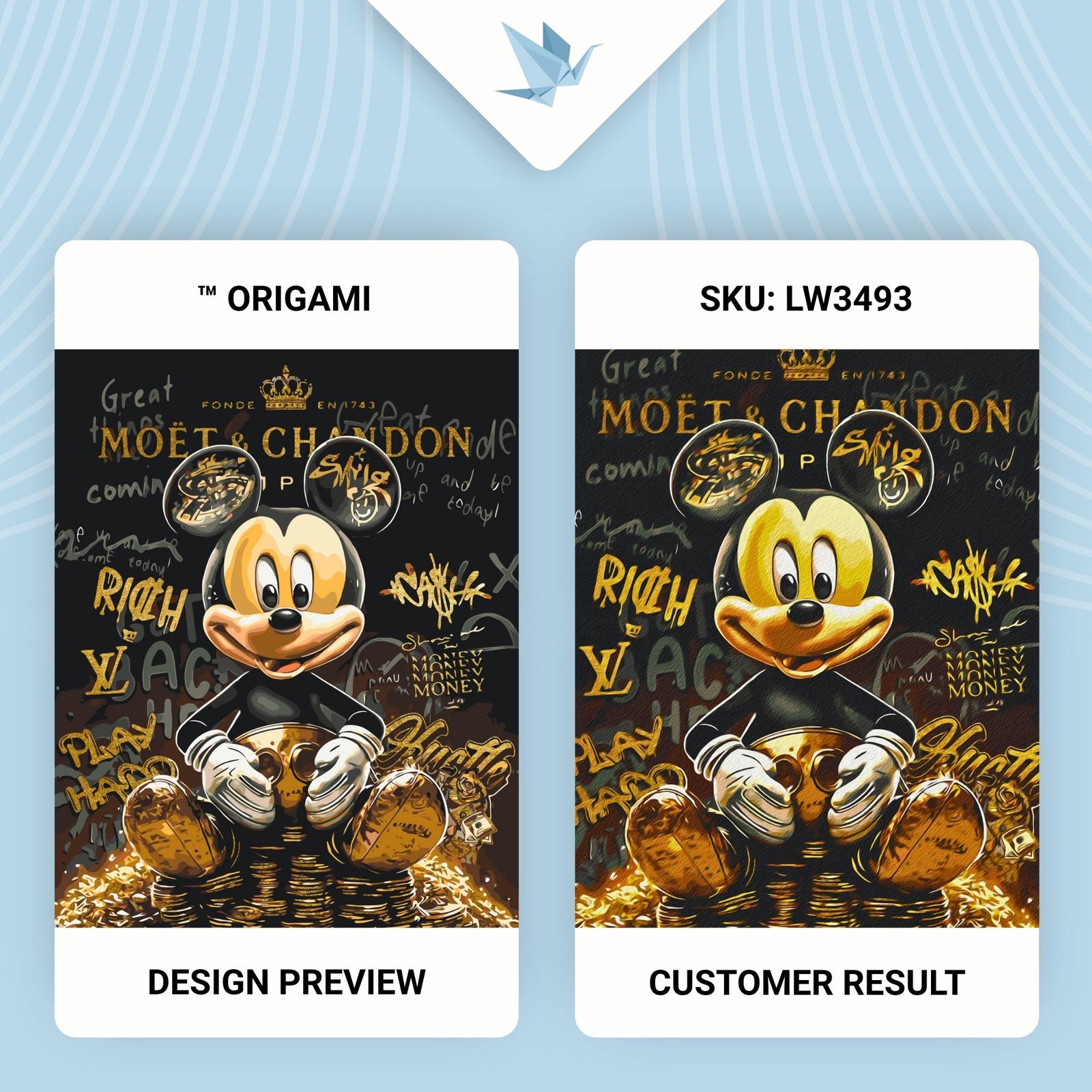 Malování podle čísel na rámu 40*50 cm Mickey Mouse s metalickými barvami LW 3493