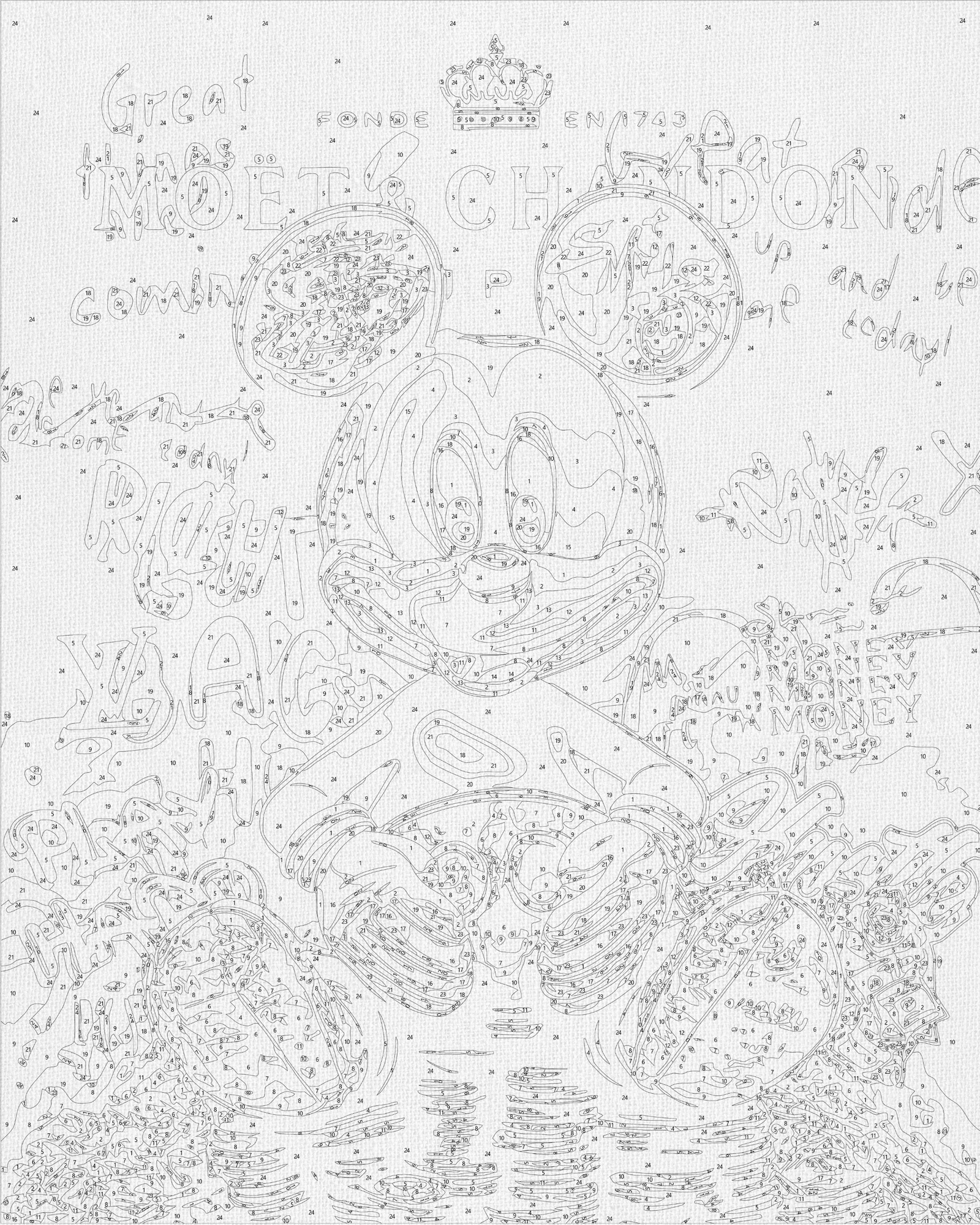 Malování podle čísel na rámu 40*50 cm Mickey Mouse s metalickými barvami LW 3493