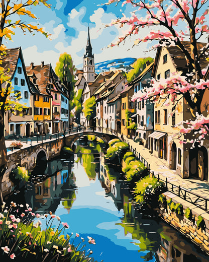 Malování podle čísel na rámu 40*50 cm – . Uličky vedoucí ke snům LW 3497