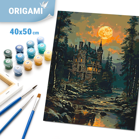 Paint by Numbers on a 40x50 cm frame - Mysterious Castle - Landscape - LW 3516