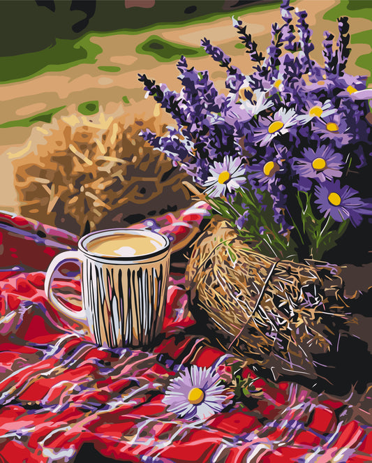 Malování podle čísel na rámu 40*50 cm – Zátiší. Levandulový klid LW 3517