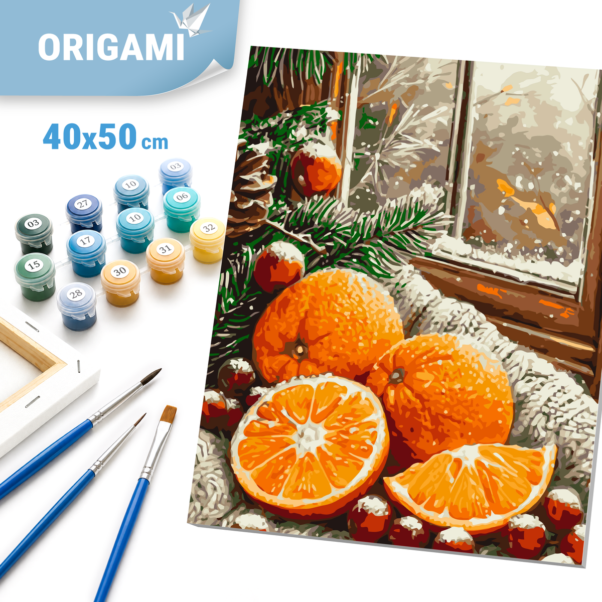 Malování podle čísel na rámu 40*50 cm - Citrusové zátiší - Zátiší / Zimní / Vánoční - LW 3548