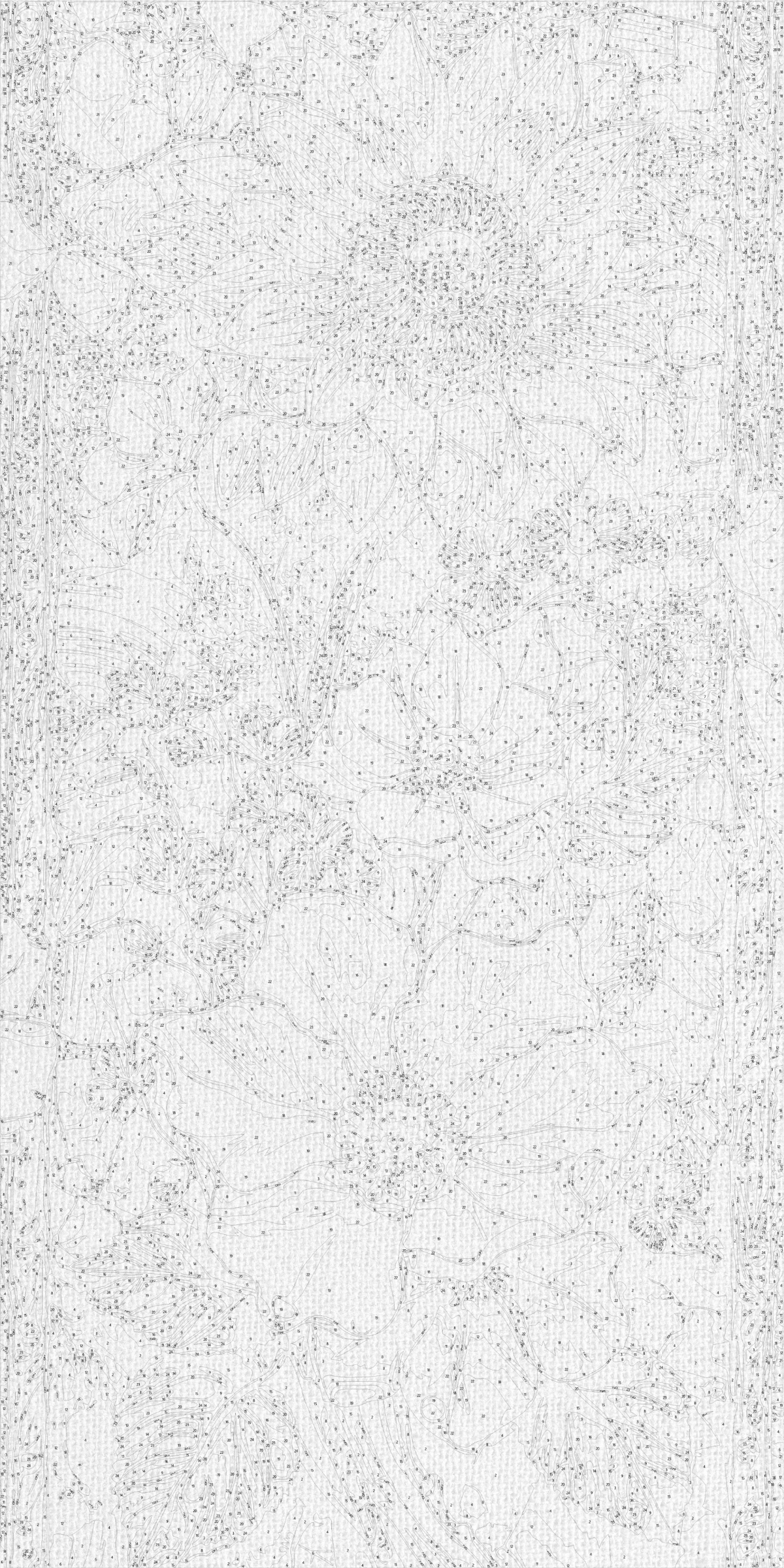 Malování podle čísel na rámu 40×80 cm - Jemné květiny - Květiny s metalickými barvami - LW 5101