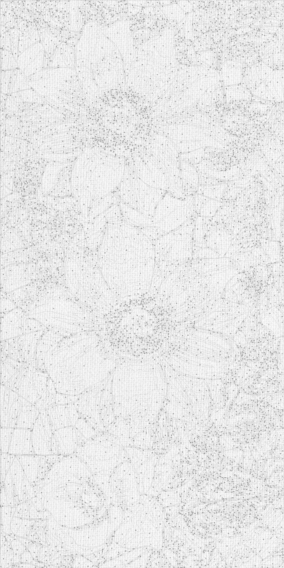 Malování podle čísel na rámu 40×80 cm - Vznešené květiny - Květiny s metalickými barvami - LW 5103