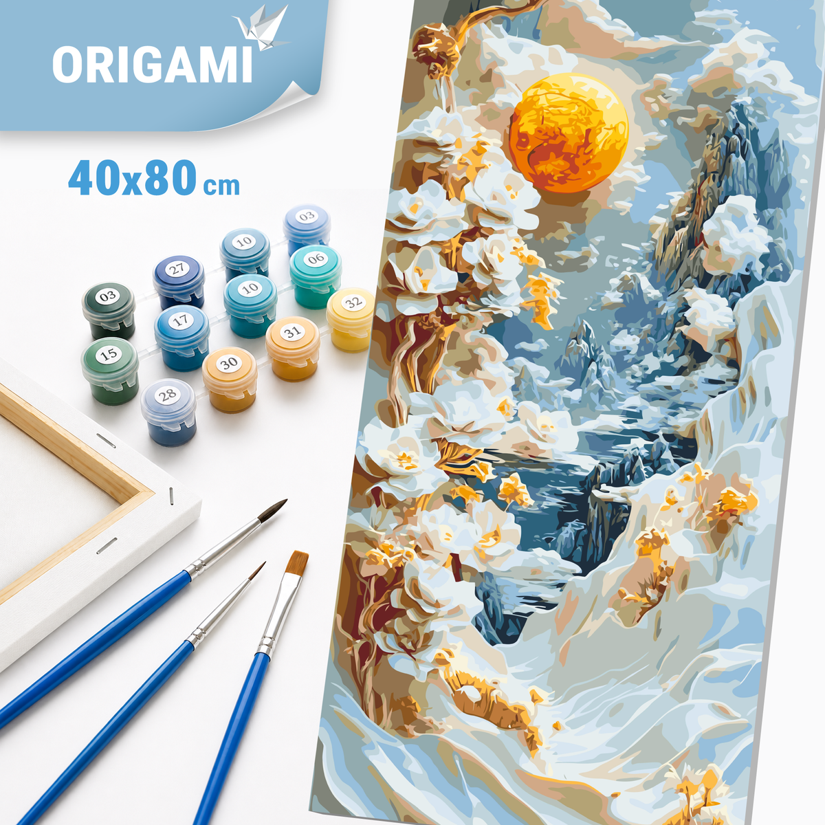 Malování podle čísel na rámu 40×80 cm - Abstrakce: horské květiny - Květiny/Krajinka - LW 5104
