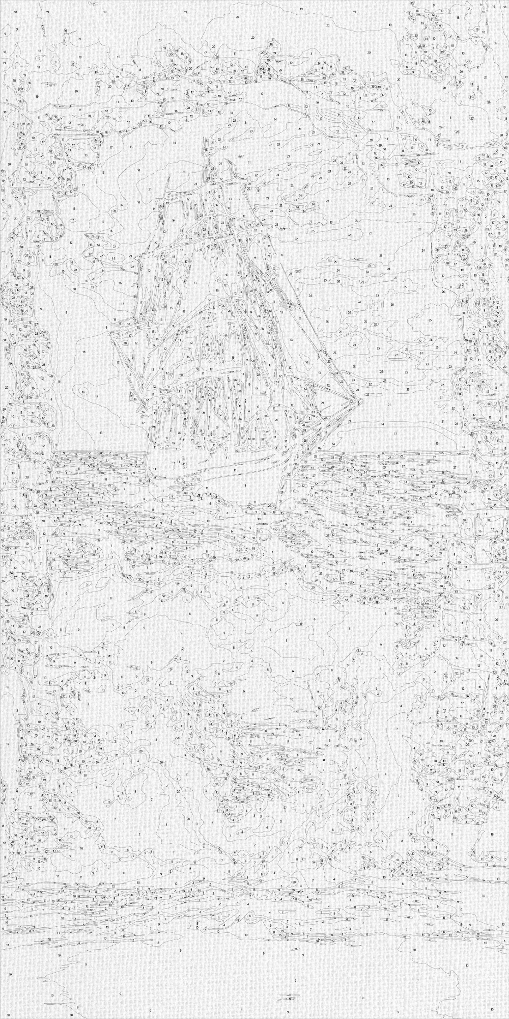 Malování podle čísel na rámu 40×80 cm - Loď na moři - Krajinka - LW 5119