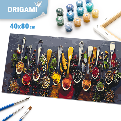 Malování podle čísel na rámu 40*80 cm - Koření - Zátiší - LW 5121
