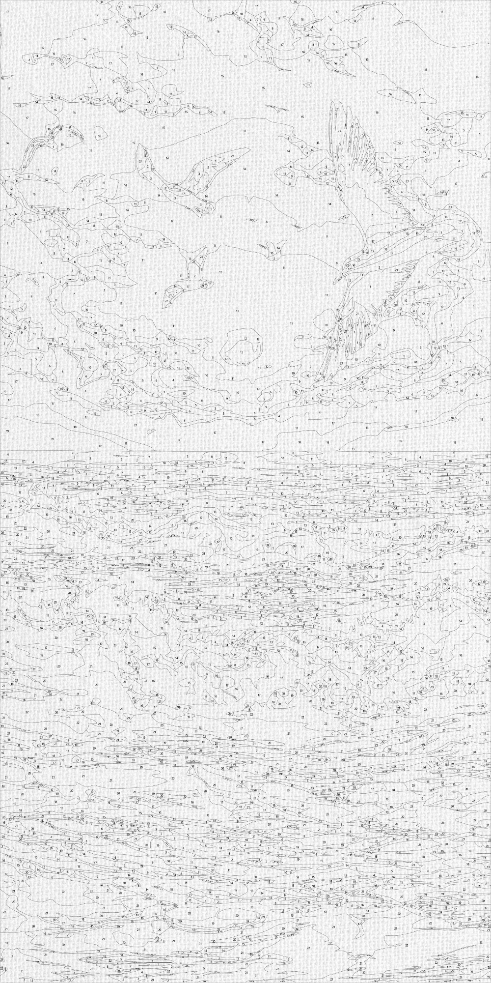 Malování podle čísel na rámu 40*80 cm Krajina Racek nad ranními vlnami LW 5125