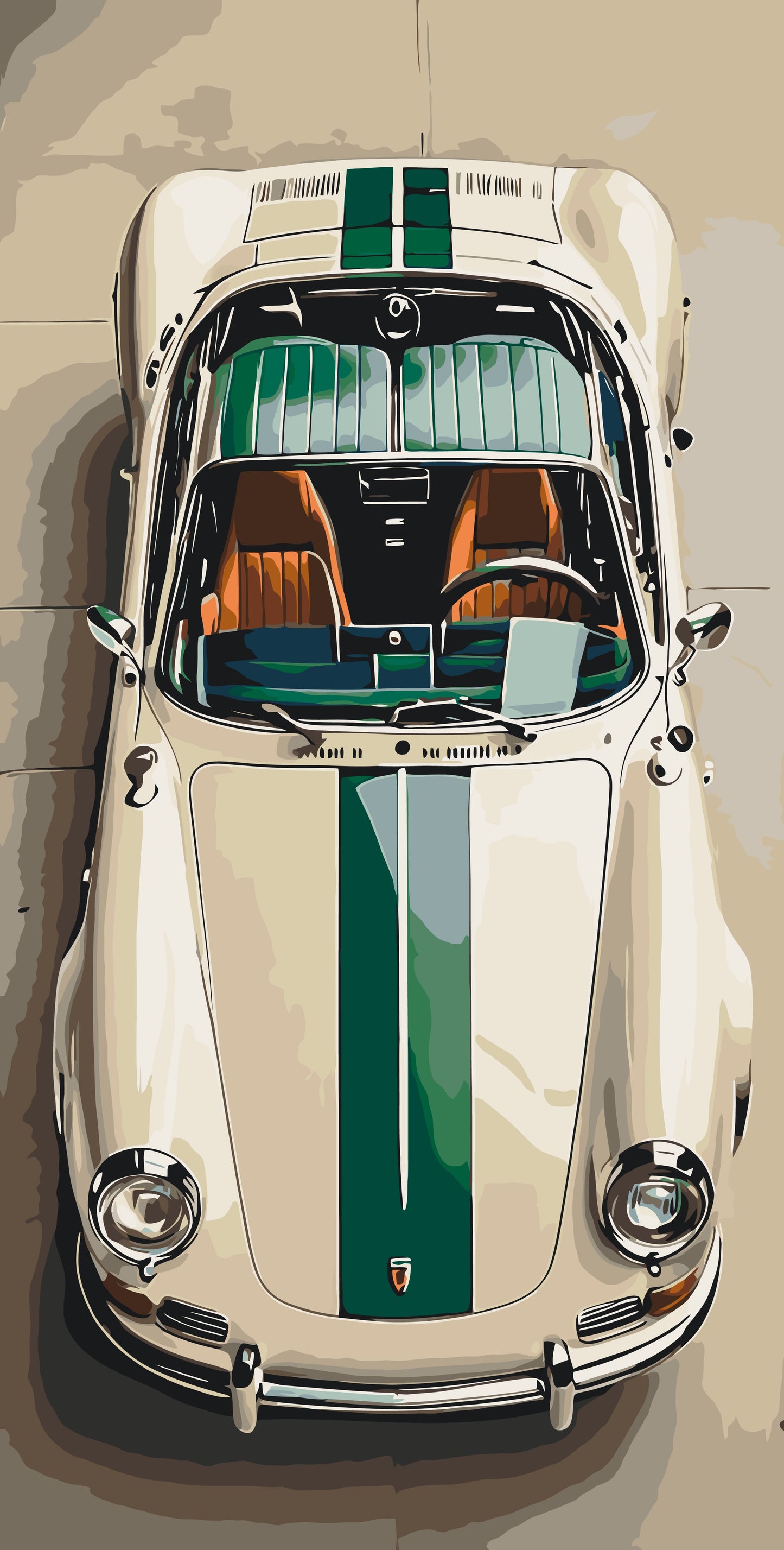 Malování podle čísel na rámu 40×80 cm - Auto Porsche - Krajinka - LW 5127