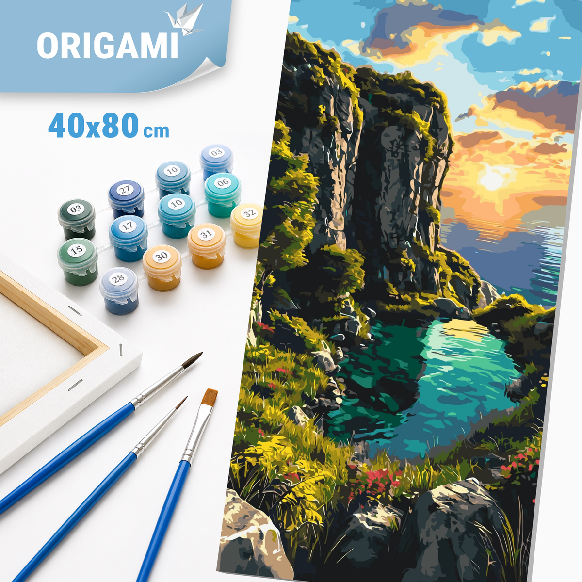 Malování podle čísel na rámu 40*80 cm - Večerní zátoka - Krajina - LW 5129