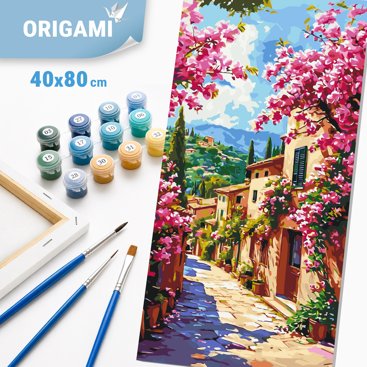 Malování podle čísel na rámu 40*80 cm - Ulička v Toskánsku - Krajina - LW 5135